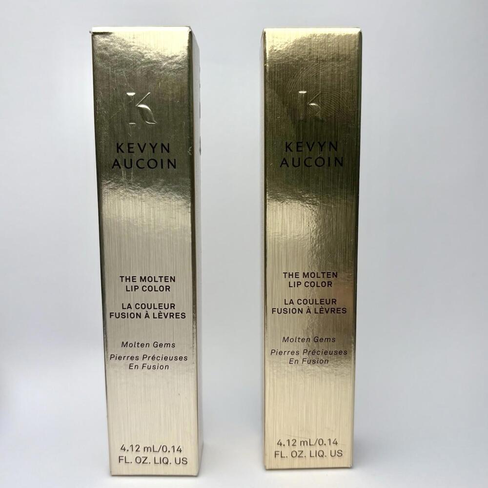 Kevyn Aucoin Set of‎ 2x Molten Lip Color Gloss Molten Gems & Blue Amethyst NIB